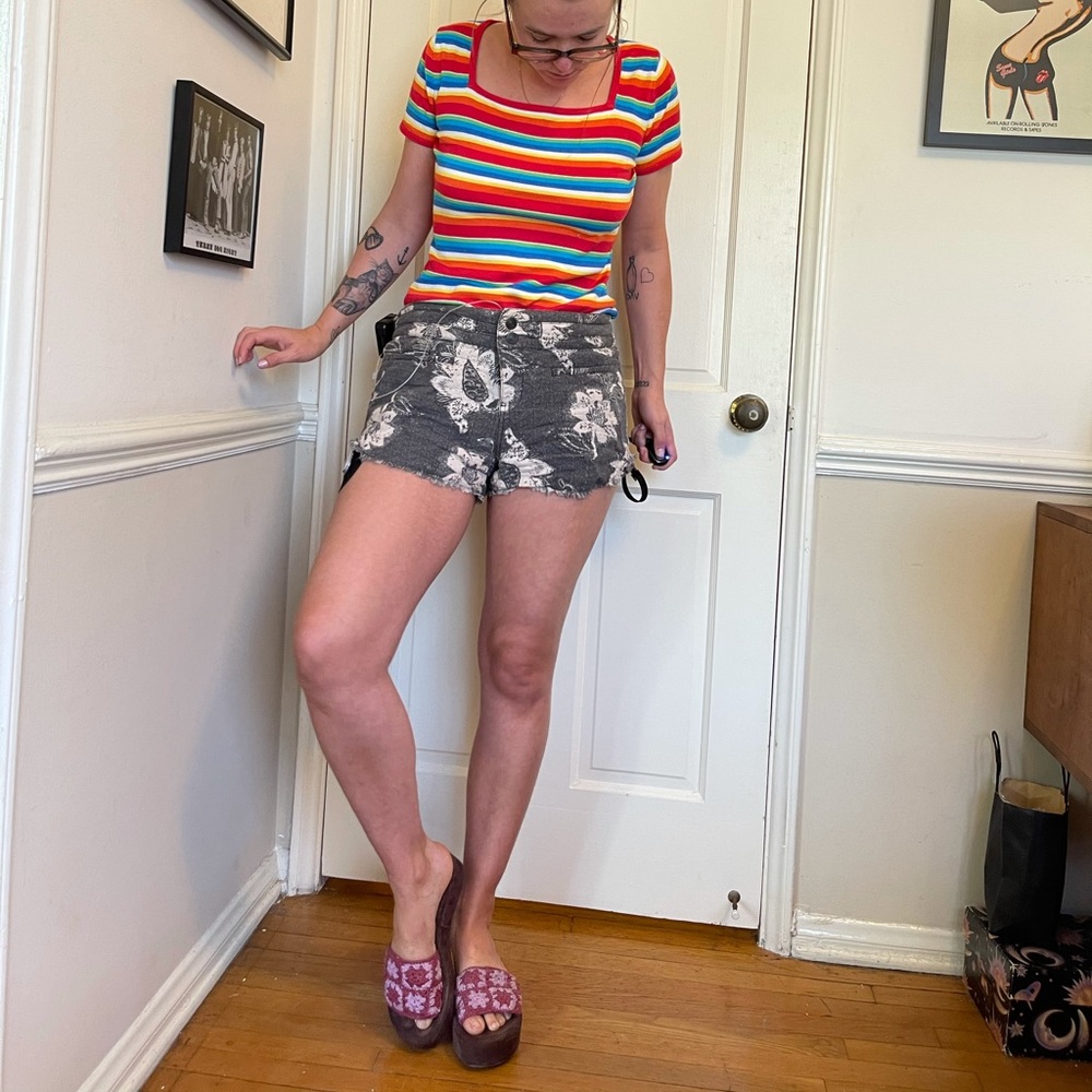 Free People 100% Cotton Floral Shorts